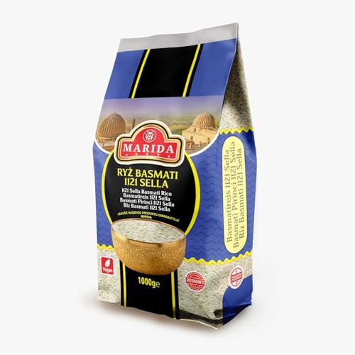 Marida Basmati Reis – Hochwertiger Langkornreis – Aromatisch und Locker – Perfekt für Gesunde Ernährung und Exotische Gerichte – 1000g - 1 Packung von Marida