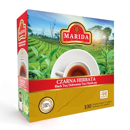 Marida Schwarzer Tee in Beuteln – Aromatischer, Natürlicher Tee – Ausgewählte Zutaten – Ideal für Jeden Tag - 100 Beutel - 1 Packung von Marida