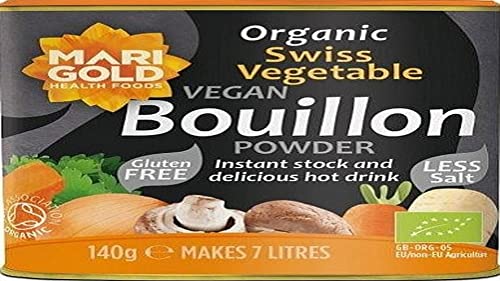 marigld organischen swiss reduziert Gemüsebouillon Salz Pulver grau Topf 140g marigld organischen swiss reduziert Gemüsebouillon Salz Pulver grau Topf 140g von Marigold Health Foods