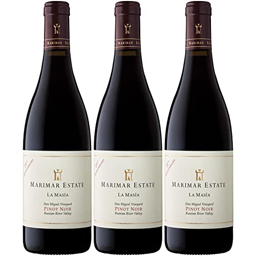 Marimar Pinot Noir Russian River Valley Rotwein Wein trocken USA I Visando Paket (3 Flaschen) von Marimar Estate
