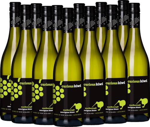 Curious Kiwi Sauvignon Blanc Marisco Weißwein 12 x 0,75l VINELLO - 12 x Weinpaket inkl. kostenlosem VINELLO.weinausgießer von Marisco Vineyards