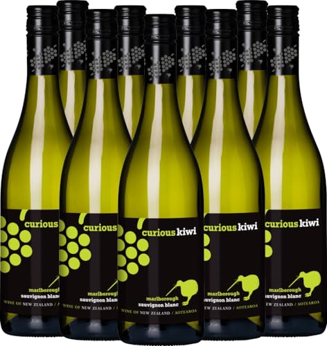 Curious Kiwi Sauvignon Blanc Marisco Weißwein 9 x 0,75l VINELLO - 9 x Weinpaket inkl. kostenlosem VINELLO.weinausgießer von Marisco Vineyards