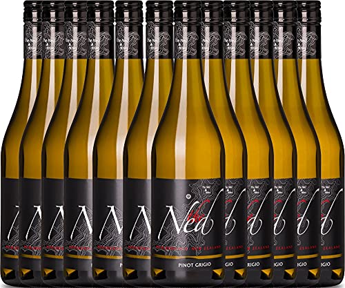 VINELLO 12er Weinpaket Weißwein - The Ned Pinot Grigio 2021 - Marisco mit einem VINELLO.weinausgießer | 12 x 0,75 Liter von Marisco Vineyards