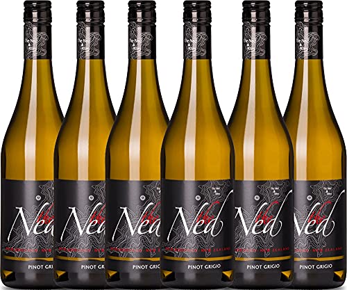 VINELLO 6er Weinpaket Weißwein - The Ned Pinot Grigio 2021 - Marisco mit einem VINELLO.weinausgießer | 6 x 0,75 Liter von Marisco Vineyards