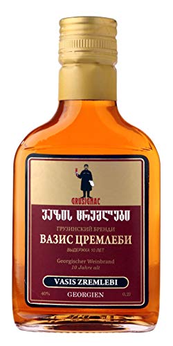 Georgischer Weinbrand VASIS ZREMLEBI, 10 Jahre Alt, 40%, 0,2Liter, aus autochthone georgische Rebsorte Rkatsiteli, Appellation Kvareli, JSC Corporation Kindzmarauli (gegründet 1533), Georgien von Marke GRUSIGNAC