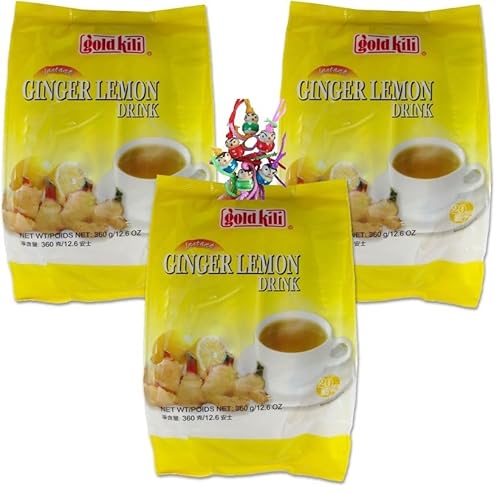 yoaxia ® - 3er Pack - [ 3x 360g (20x18g) ] Instant HONIG & INGWER Zitronengetränk/Honey Ginger Lemon Drink + ein kleiner Glücksanhänger gratis von Yoaxia