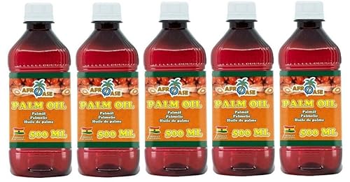 yoaxia ® 5er Pack - [ 5x 500ml ] AFROASE Palmöl Palm Öl / Palm Oil + ein kleines Glückspüppchen - Holzpüppchen von Marke: yoaxia