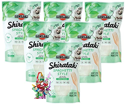 6er Pack - [6x 270g / 200g ATG ] MIYATA Shirataki Konjak [ Spaghetti Style ] LOW CARB + ein kleiner Glücksanhänger gratis von Yoaxia