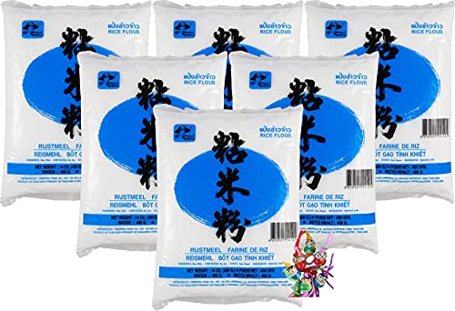 yoaxia ® - 6er Pack - [ 6x 400g ] Reismehl / Reis Mehl / Rice Flour + ein kleiner Glücksanhänger gratis von Yoaxia