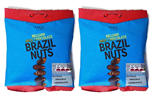 Marks and Spencer Brazil Nuts Belgische Milchschokolade mit Deckel, 2 x 85 g Beutel, M&S Lebensmittel vegetarisch von Marks & Spencer