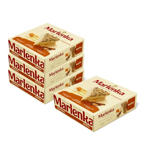 MARLENKA® 3+1 Honigkuchen mit Zimt 4 x 800 g | Tschechischer Kuchen für Desserts und Geschenksets | Leckere Honigkuchen Geschenkbox | Honey Cake für besondere Anlässe von Marlenka