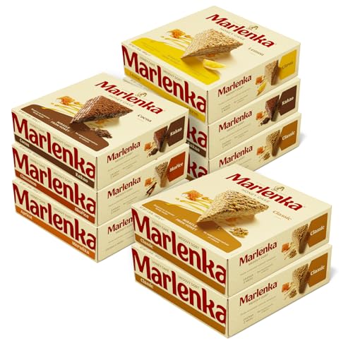 MARLENKA® 6+2 Honigkuchen - Mix 8 x 800 g | Tschechischer Kuchen für Desserts und Geschenksets | Leckere Honigkuchen Geschenkbox | Honey Cake für besondere Anlässe von Marlenka