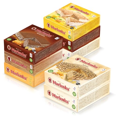 MARLENKA® 6+2 Honigkuchen - Mix 8 x 800 g | Tschechischer Kuchen für Desserts und Geschenksets | Leckere Honigkuchen Geschenkbox | Honey Cake für besondere Anlässe von Marlenka