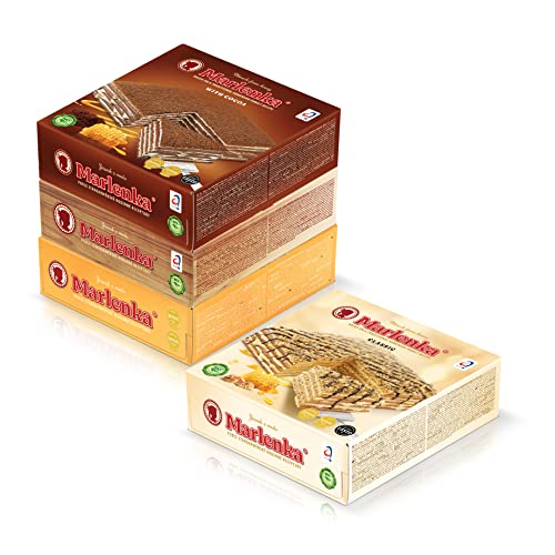 MARLENKA® 3+1 Honigkuchen - Mix 4 x 800 g | Tschechischer Kuchen für Desserts und Geschenksets | Leckere Honigkuchen Geschenkbox | Honey Cake für besondere Anlässe von Marlenka