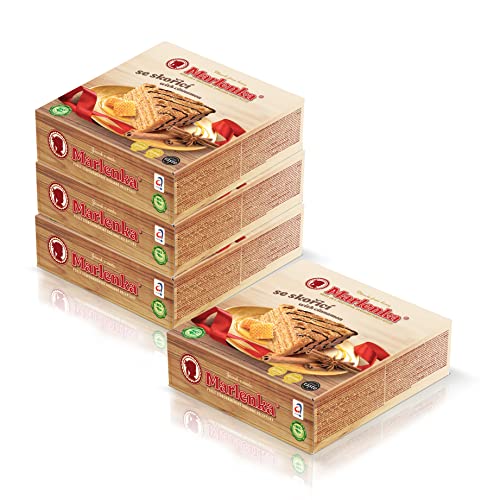 MARLENKA® 3+1 Honigkuchen mit Zimt 4 x 800 g | Tschechischer Kuchen für Desserts und Geschenksets | Leckere Honigkuchen Geschenkbox | Honey Cake für besondere Anlässe von Marlenka