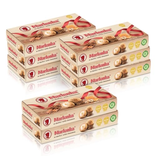 MARLENKA® Zimt - Honigkugeln 6 + 2 Pack | Honey Nuggets | Gebäckkugeln mit Honig | 8 x 10 Bälle | 8 x 235g | Süßigkeiten Großpackungen | Lange Haltbarkeit - Ablaufdatum von mindestens 6 Wochen von Marlenka