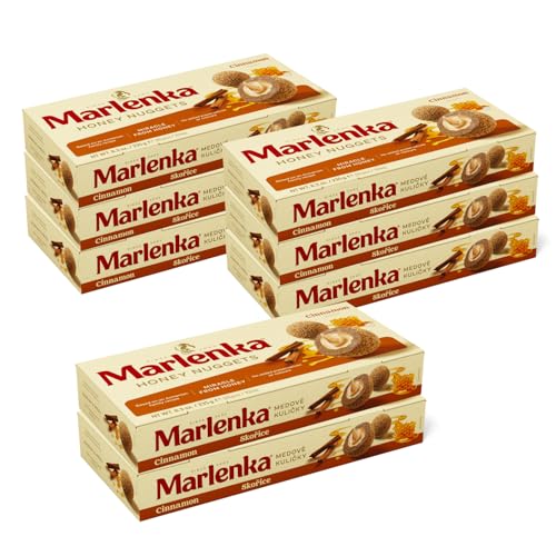 MARLENKA® Zimt - Honigkugeln 6 + 2 Pack | Honey Nuggets | Gebäckkugeln mit Honig | 8 x 10 Bälle | 8 x 235g | Süßigkeiten Großpackungen | Lange Haltbarkeit - Ablaufdatum von mindestens 6 Wochen von Marlenka