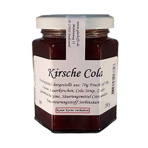 Kirsche Cola, preisgekrönter Fruchtaufstrich, 70% Fruchtanteil, 200g Gourmet Fruchtaufstrich, Kirsche Cola, preisgekrönter Fruchtaufstrich, 70% Fruchtanteil, 200g Gourmet Fruchtaufstrich, von Marmeladen Manufaktur NF