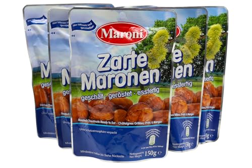 6er Pack 150g Zarte Maronen - geschälte, geröstete Esskastanien von Maroni