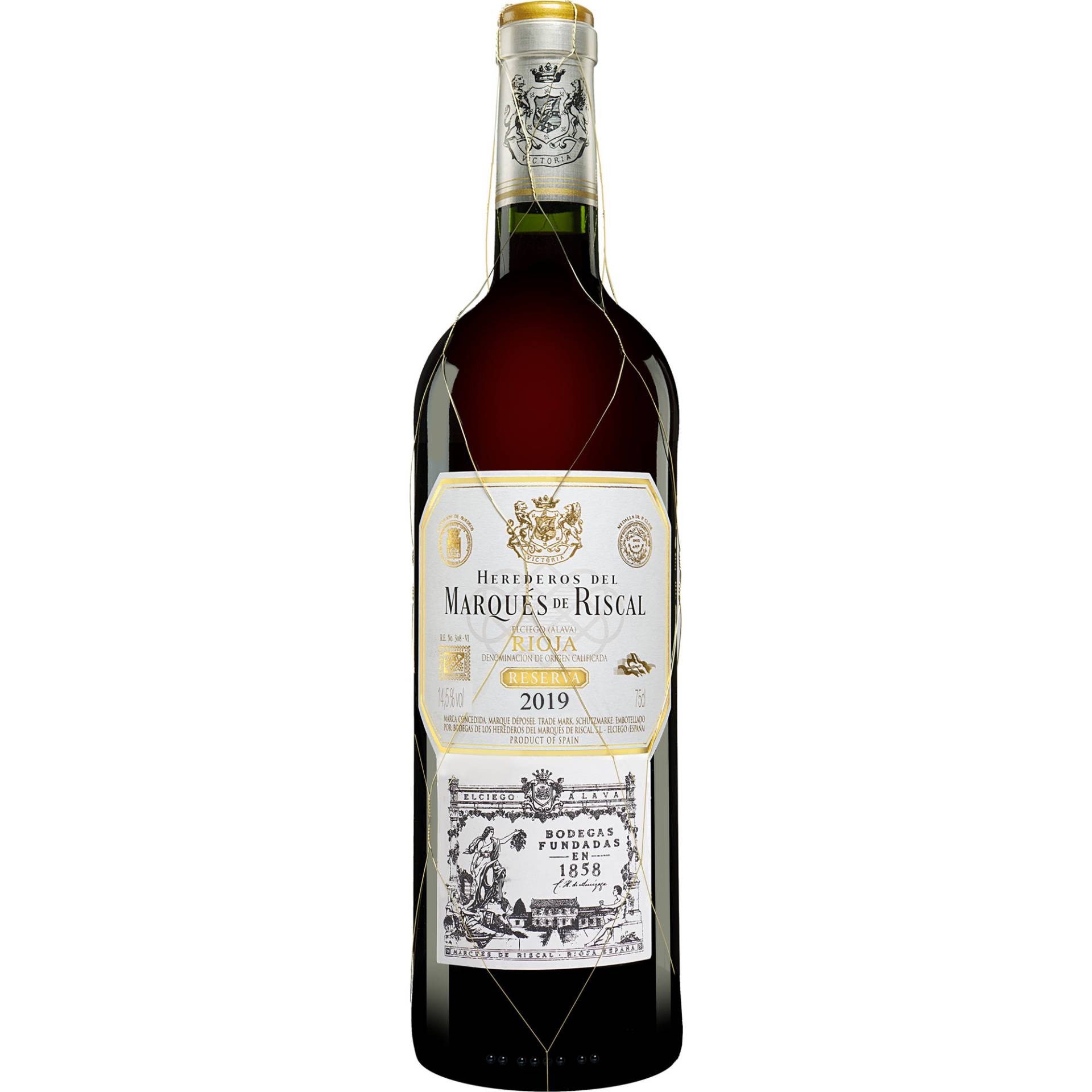 Marqués de Riscal Reserva 2019 0.75L 14.5% Vol. Rotwein Trocken aus Spanien Marqués de Riscal Reserva 2019 0.75L 14.5% Vol. Rotwein Trocken aus Spanien von Marqués de Riscal