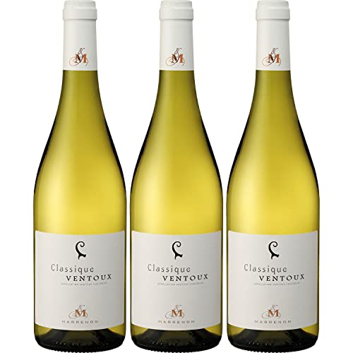 Marrenon Classique Ventoux Blanc Weißwein Cuvée Wein trocken Frankreich I Visando Paket (3 Flaschen) von Marrenon