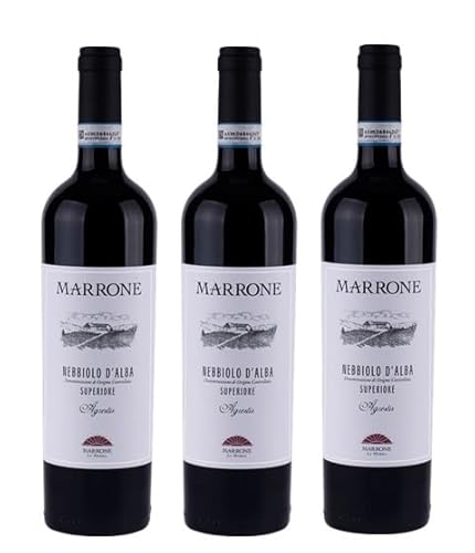 3x 0,75l - 2020er - Marrone - Agrestis - Nebbiolo d'Alba Superiore D.O.P. - Piemonte - Italien - Rotwein trocken 3x 0,75l - 2020er - Marrone - Agrestis - Nebbiolo d'Alba Superiore D.O.P. - Piemonte - Italien - Rotwein trocken von Marrone