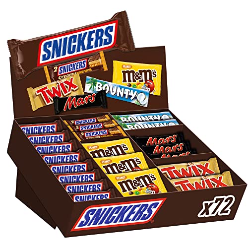 Mars, Snickers, Bounty & mehr Mixed Schokoriegel Topseller Box, Thekenaufsteller, Ramadan Geschenke, Großpackung Schokolade, 72 Riegel (1 x 3.5kg) von Mars