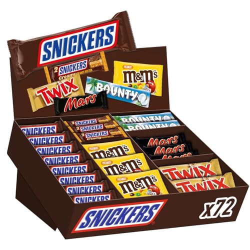 Snickers, Mars, Twix, M&M's, Snickers, Snickers Creamy Peanut Butter, Großpackung Schokolade, Party Mix, 72 Riegel, 1 x 3.5kg von Mars