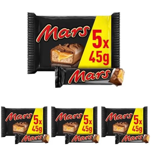 Mars Schokoriegel, Karamell, Schokolade, 1 Packung á 5 Riegel (1 x 225 g) (Packung mit 4) von Mars