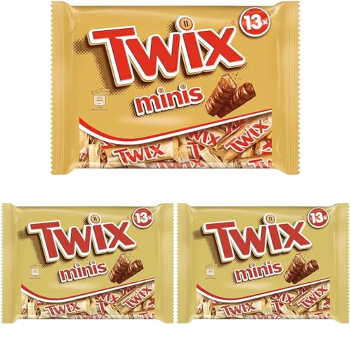 Mars Twix Mini Schokoriegel, Schokolade mit Keks und Karamell, eine Packung (1 x 275 g) (Packung mit 3) von Mars