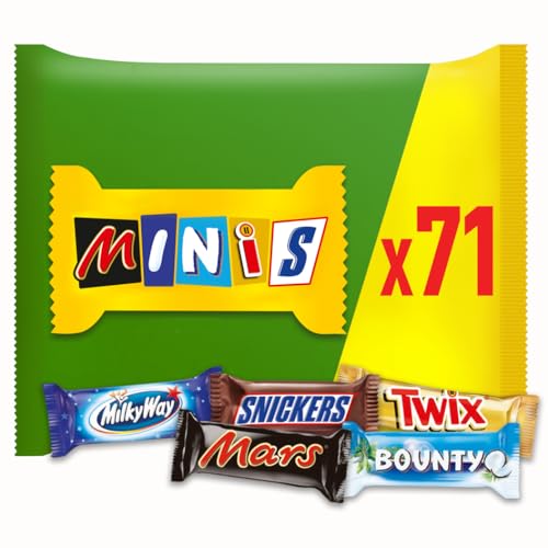 Snickers, Mars, Twix und weitere Mini Schokoriegel | Großpackung Schokolade | Party Mix | 71 Riegel | 1 x 1,4kg von Mars