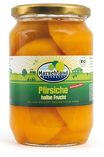 Marschland Pfirsiche, halbe, leicht gezuc, 3er Pack (3 x 720 g) von Marschland