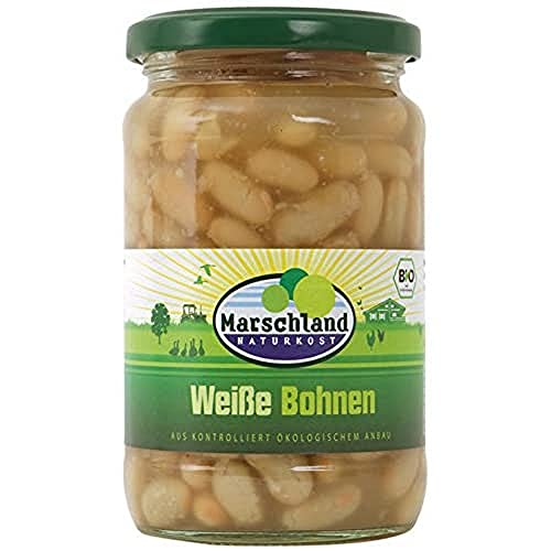 Marschland - Weiße Bohnen bio - 6 x 240 g Abtropfgewicht - 330 g / 370 ml Inhalt (6er Pack) von Marschland