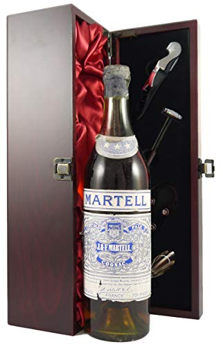 bottling J & F Martell Very Old Pale Cognac (1950's) in einer mit Seide ausgestatetten Geschenkbox, da zu 4 Weinaccessoires, 1 x 700ml von Vintagewinegifts