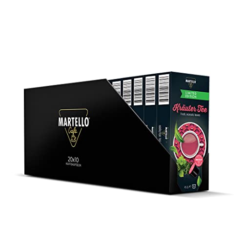 Martello Teekapseln KRÄUTERTEE - Frische, aromatische Blätter - 200 Kapseln (20 x 10), Für MARTELLO-Kapselmaschinen kompatibel von MARTELLO Cafe