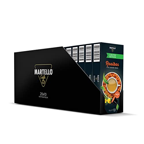 Martello Teekapseln ROOIBOS - Frische, aromatische Blätter - 200 Kapseln (20 x 10), Für MARTELLO-Kapselmaschinen kompatibel von MARTELLO Cafe