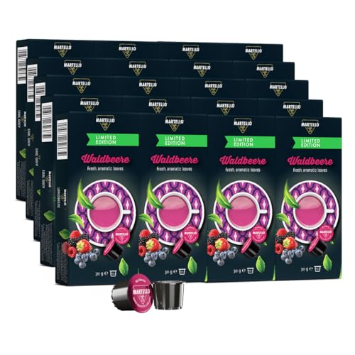 Martello Teekapseln WALDBEERE - Frische, aromatische Blätter - 200 Kapseln (20 x 10), Für MARTELLO-Kapselmaschinen kompatibel von MARTELLO Cafe