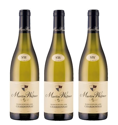3x 0,75l - 2023er - Martin Waßmer - Markgräflerland - Chardonnay "SW" - Qualitätswein Baden - Deutschland - Weißwein trocken von Martin Waßmer
