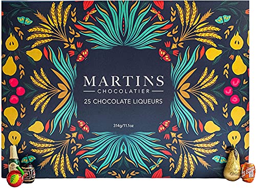 Martin's Chocolatier 25 Schokoladenliköre | Schokolade Geschenkbox | Alcohol Center Pralinen | Schokoladen-Sortiment von Martins Chocolatier