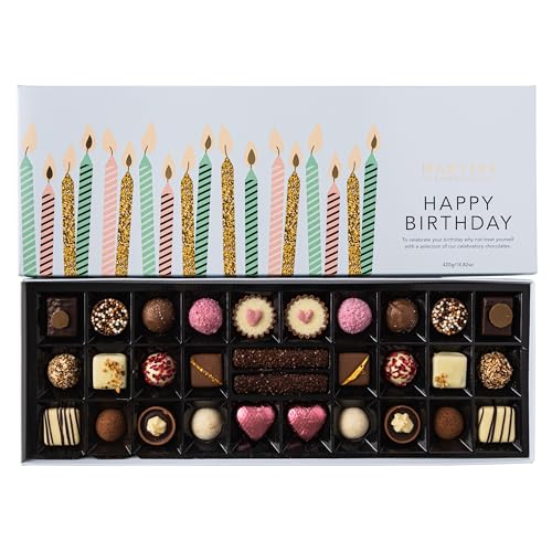 Martin's Chocolatier Happy Birthday Schokoladengeschenk | 30 luxuriöse Pralinen, 15 verschiedene Geschmacksrichtungen von Martins Chocolatier