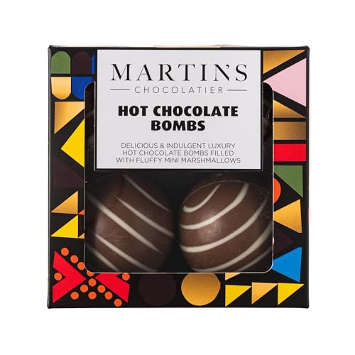 Martin's Chocolatier Hot Chocolate Bombs (2 Boxen mit 4 Stück) | Hot Chocolate Ball mit Marshmallows | Chocolate Gift von Martins Chocolatier