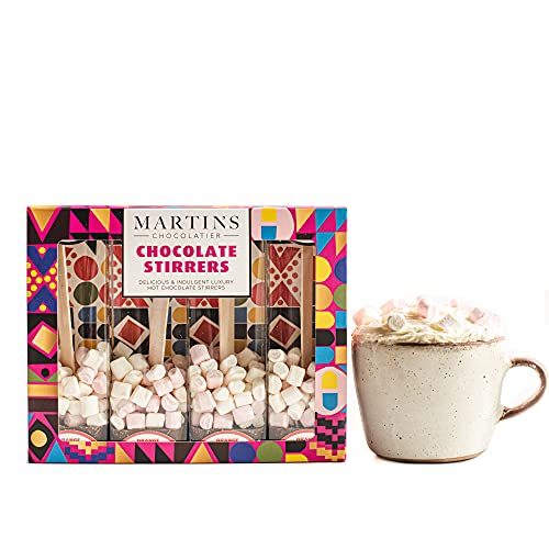 Martin's Chocolatier Rührstäbchen für heiße Schokolade (2 Boxen) Orange Milchschokolade | Heiße Schokoladenlöffel mit Marshmallows | Aromatisiertes Schokoladengetränk | Belgische Schokolade von Martins Chocolatier