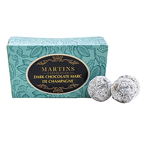 Martin's Chocolatier Schokoladen-Ballon, 200 g, Trüffel, handgefertigte Schokoladen-Geschenkbox (Dark Chocolate Champagner) von Martins Chocolatier