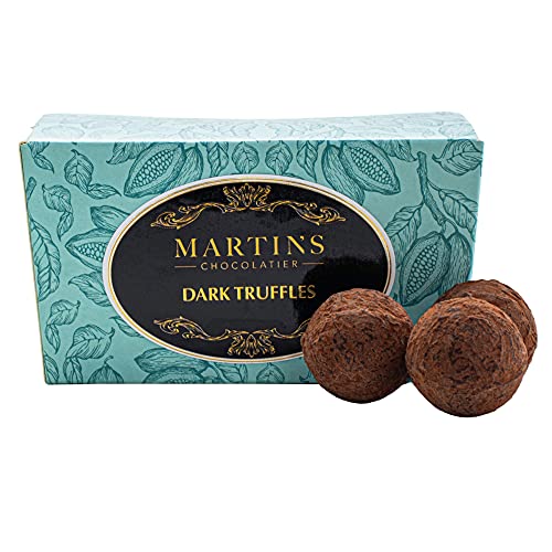 Martin's Chocolatier Schokoladen-Ballondose, 200 g, dunkle Trüffel, handgefertigte Schokoladen-Geschenkbox von Martins Chocolatier