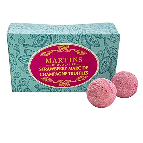 Martin's Chocolatier Schokoladen-Ballon, 200 g, Erdbeer-Marc de Champagne, handgefertigte Schokoladen-Geschenkbox von Martins Chocolatier