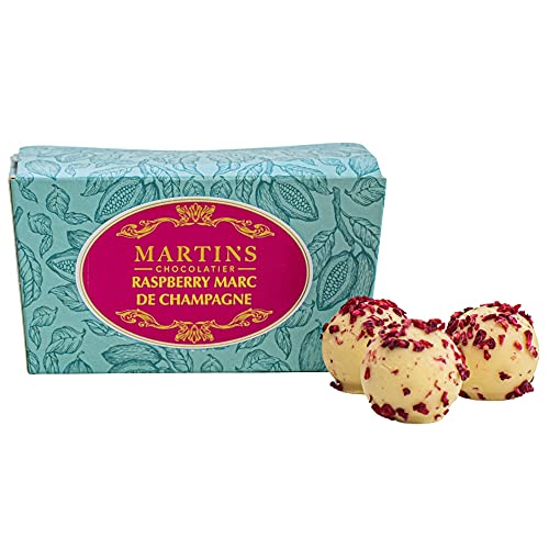 Martin's Chocolatier Schokoladenballondose 200 g | Raspberry Marc de Champagne | handgefertigte Schokolade Geschenkbox von Martins Chocolatier