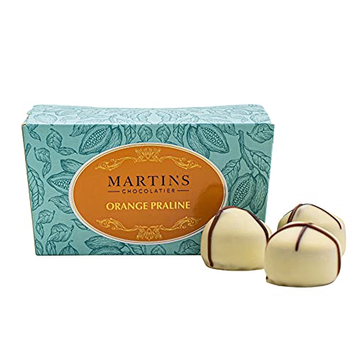 Martin's Chocolatier Schokoladen-Ballon, 200 g, Orange Praline, handgefertigte Schokoladen-Geschenkbox von Martins Chocolatier