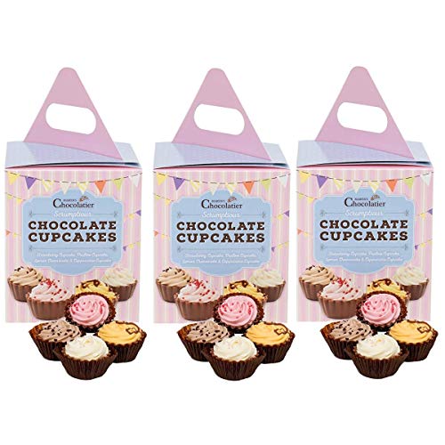 Martins Chocolatier Schokoladen-Cupcakes | 3 Stück | aromatisierte Schokolade | Geschenkbox von Martins Chocolatier