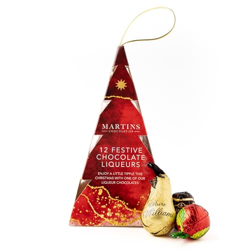 Martins Chocolatier Weihnachts-Schokoladen-Likör Geschenkset | Schokoladen-Weihnachtsbaum | Schokoladen-Liköre | Wichtelgeschenk von Martins Chocolatier