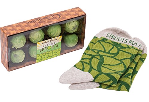 Schokolade-Rosenkohl mit Socken, orange (42-46 Größe) von Martins Chocolatier